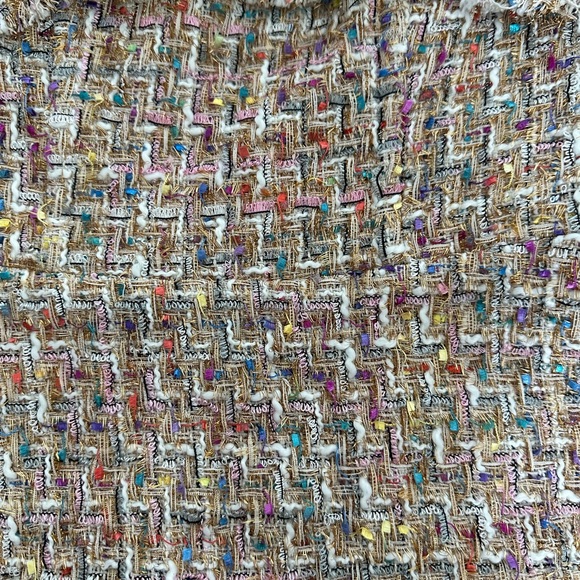 Prem The Label Tweed Multicolour Strapless Asymmetric Hem Top - Picture 3 of 7